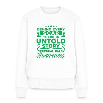 Cerebral parese fighter Cerebral parese Überle - Premium økologisk sweatshirt til kvinder - hvid - Foran - Julia (174cm)