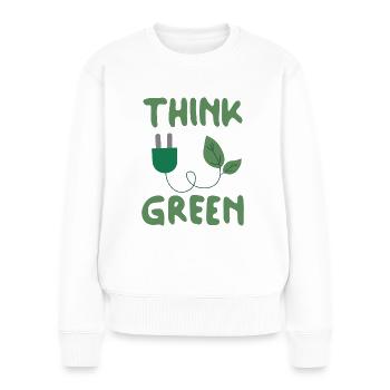 Think Green - Frauen Premium Bio Pullover - Weiß - Vorne - Julia (174cm)