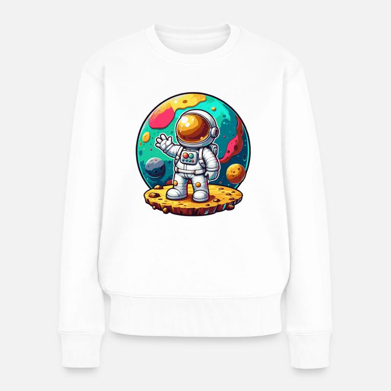 Kleiner Astronaut - Frauen Premium Bio Pullover - Weiß