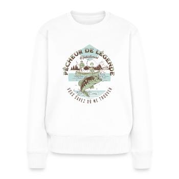 Pêcheur de légende O’fishiellement - Pull Premium bio Femme - blanc - Devant - Julia (174cm)