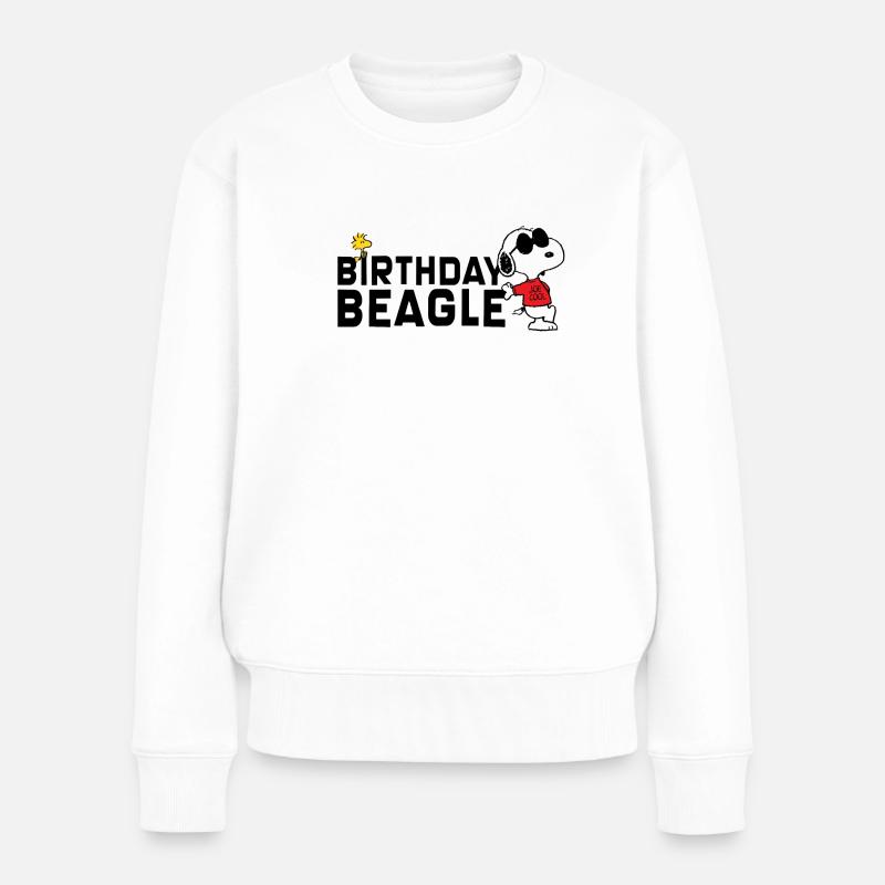 Peanuts Geburtstagsdesign Birthday Beagle Snoopy - Frauen Premium Bio Pullover - Weiß