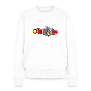 Shark Rocket - Pull Premium bio Femme - blanc - Devant - Julia (174cm)