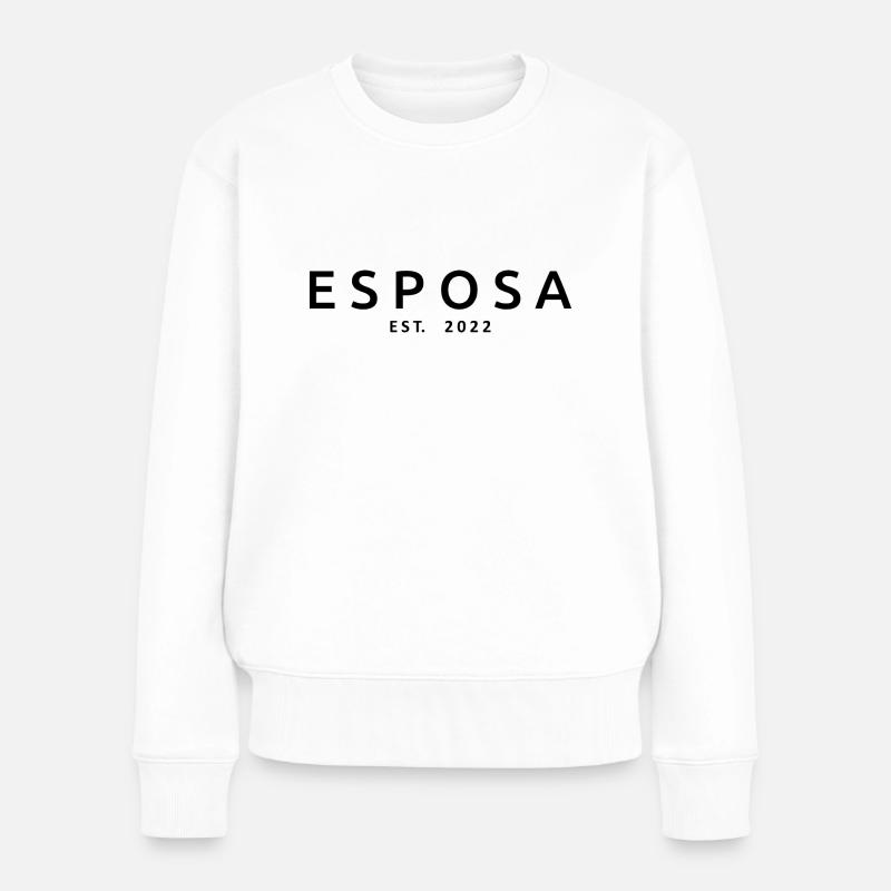 Esposa Est. 2022 Verlobung Brautdusche Hochzeit - Frauen Premium Bio Pullover - Weiß