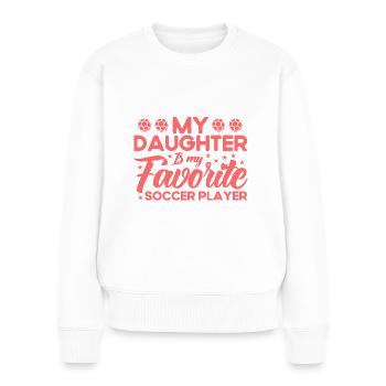 Fußball Mama Mutter Tochter Geschenk - Frauen Premium Bio Pullover - Weiß - Vorne - Julia (174cm)