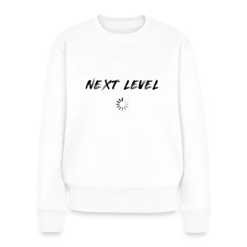 Next Level Motivation - Frauen Premium Bio Pullover - Weiß - Vorne - Julia (174cm)