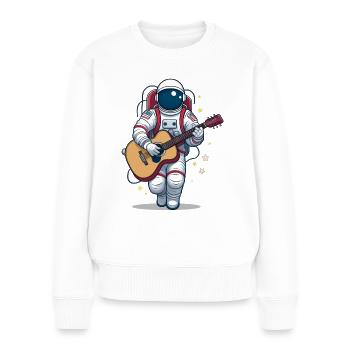 Un astronaute jouant de la guitare - Pull Premium bio Femme - blanc - Devant - Julia (174cm)