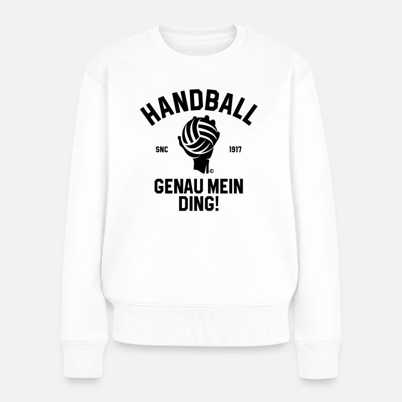HANDBALL GENAU MEIN DING - Frauen Premium Bio Pullover - Weiß