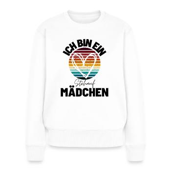 Sprücheshirts Motivationssprüche Motivationsspruch - Frauen Premium Bio Pullover - Weiß - Vorne - Julia (174cm)