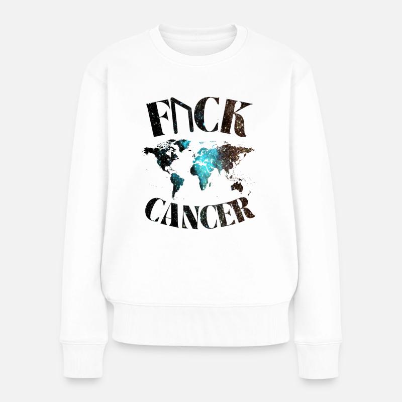 F...CK CANCER - HOFFNUNG, LIEBE & Kampf - Frauen Premium Bio Pullover - Weiß