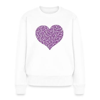 Herz Unendlich 3D - Lila - Frauen Premium Bio Pullover - Weiß - Vorne - Julia (174cm)
