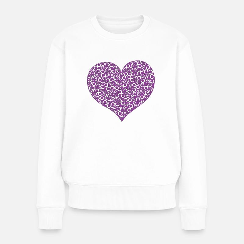 Coeur Infinity 3D - Violet - Pull Premium bio Femme - blanc