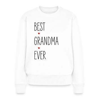 Grand-mère, meilleure grand-mère de tous les temps, anniversaire de coeur de grand-mère - Pull Premium bio Femme - blanc - Devant - Julia (174cm)