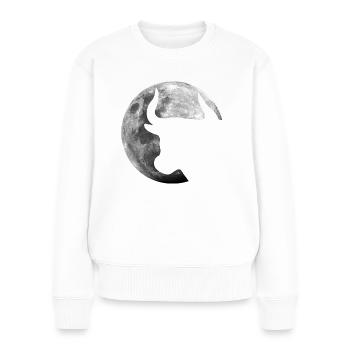 Stier im Vollmond - Frauen Premium Bio Pullover - Weiß - Vorne - Julia (174cm)