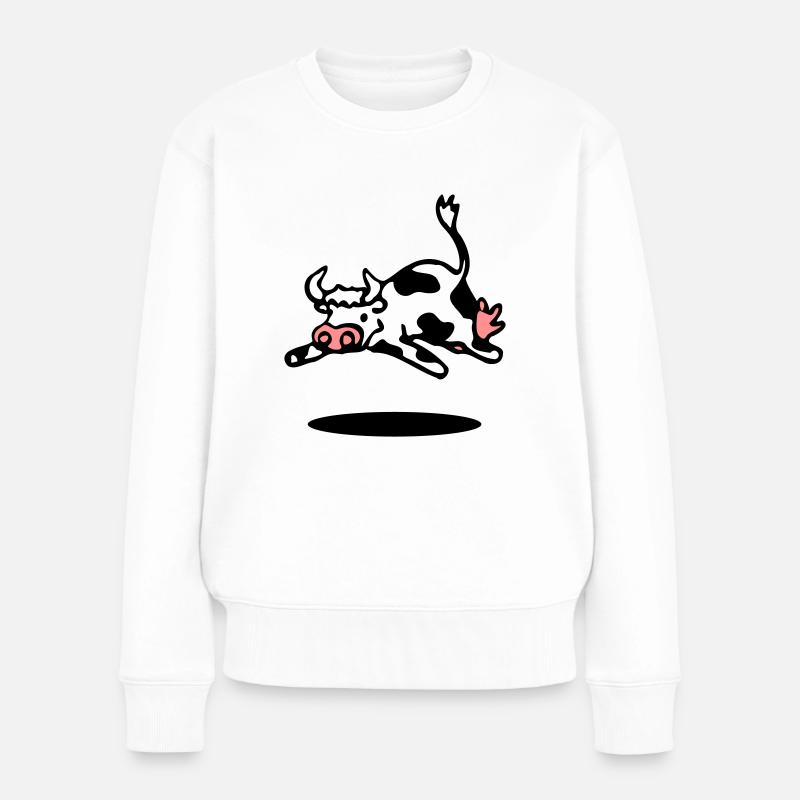 cow - Frauen Premium Bio Pullover - Weiß