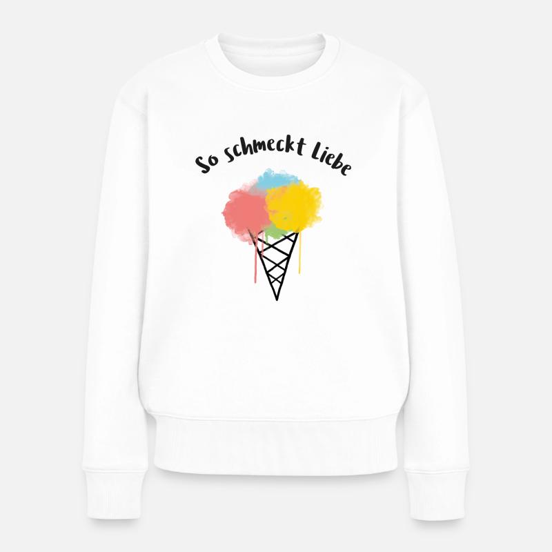 Eis ist Liebe - Frauen Premium Bio Pullover - Weiß