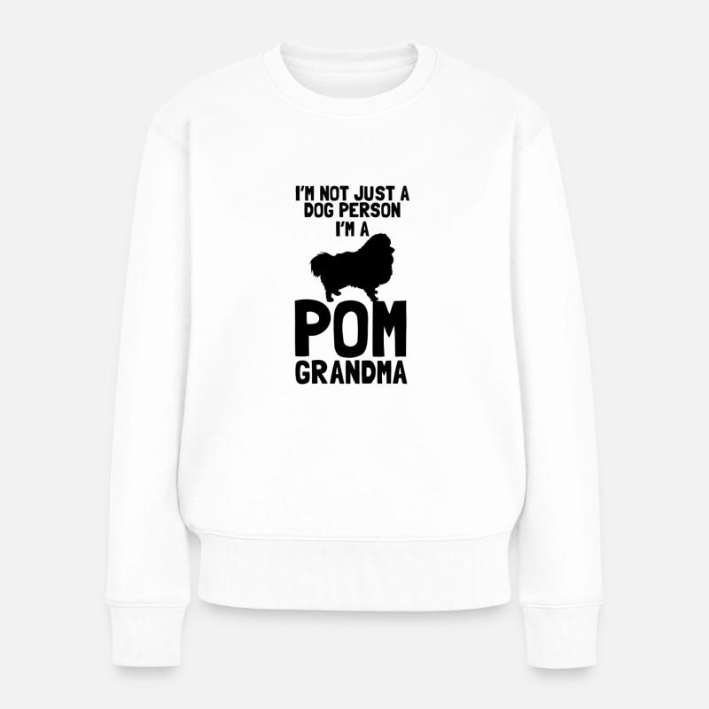 Spitz Pomeranian Zwergspitz Hund - Frauen Premium Bio Pullover - Weiß