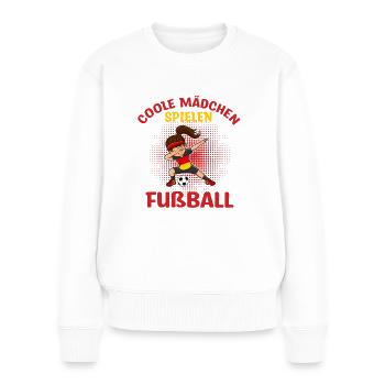 Mädchen Fußballmannschaft Deutschland Trikot Frau - Frauen Premium Bio Pullover - Weiß - Vorne - Julia (174cm)