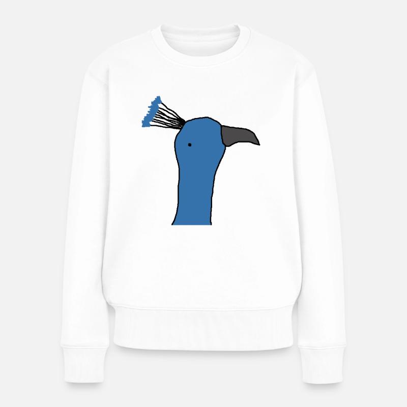 Pfau - Frauen Premium Bio Pullover - Weiß