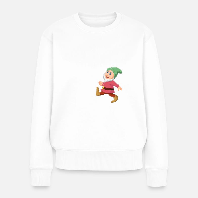 Garten Zwerg - Frauen Premium Bio Pullover - Weiß