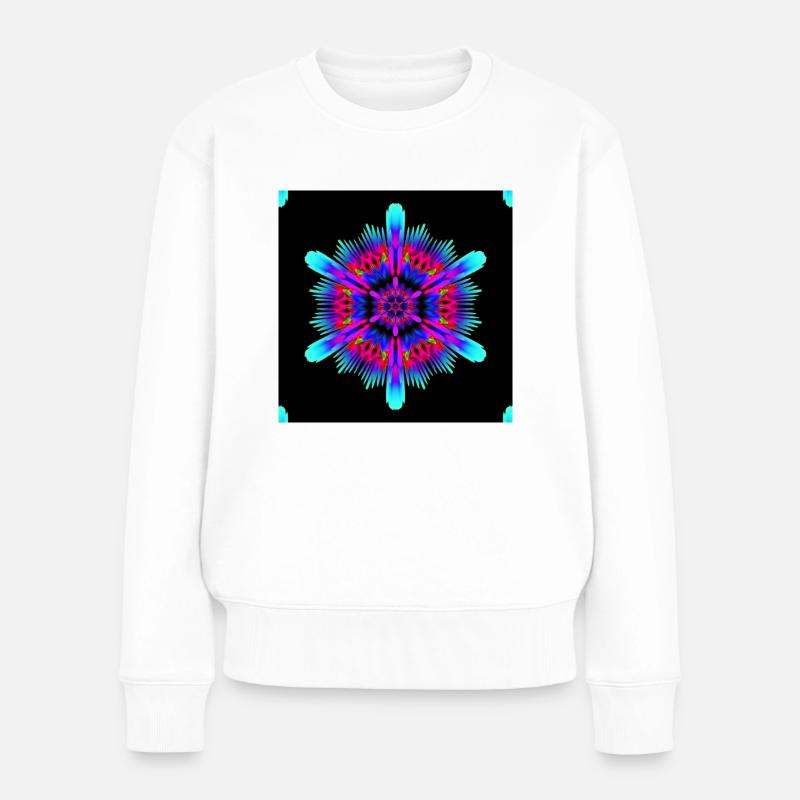 Flowerpower - Frauen Premium Bio Pullover - Weiß