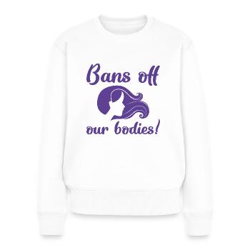 Bannit nos corps - Pull Premium bio Femme - blanc - Devant - Julia (174cm)