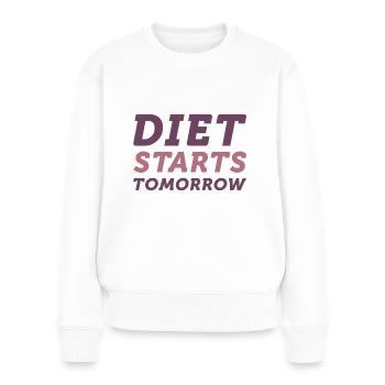 Diet Starts Tomorrow - Women's Premium Organic Jumper - white - Front - Julia (174cm)