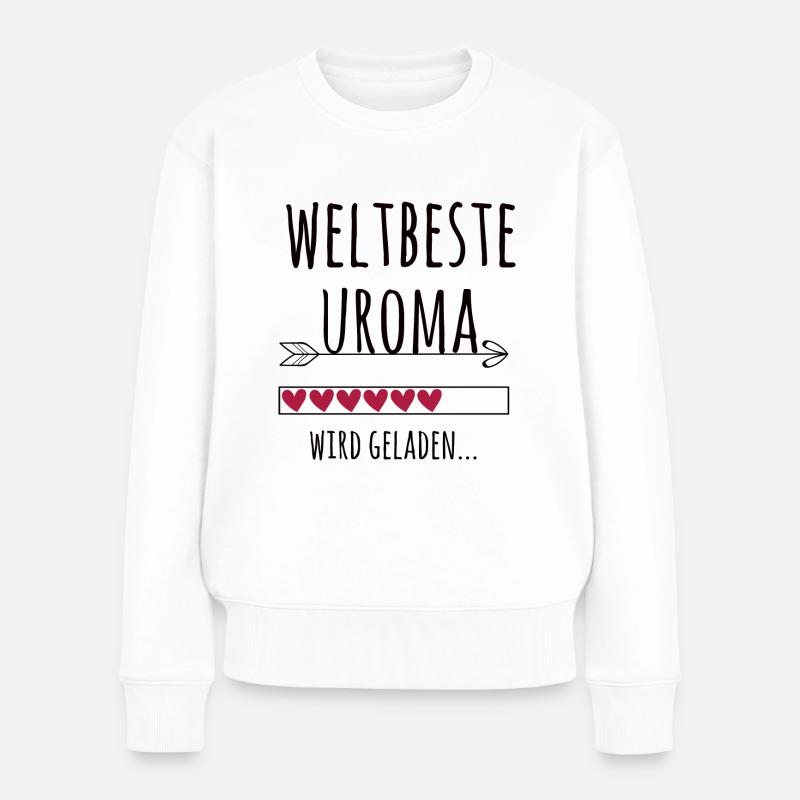 werdende Uroma Schwangerschaft Verkündung Geschenk - Frauen Premium Bio Pullover - Weiß