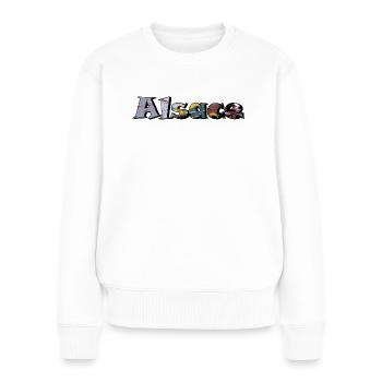 Elsass Straße - Frauen Premium Bio Pullover - Weiß - Vorne - Julia (174cm)
