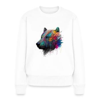 Bär Bären Tiere Geschenk Kunst Tiermotiv - Frauen Premium Bio Pullover - Weiß - Vorne - Julia (174cm)
