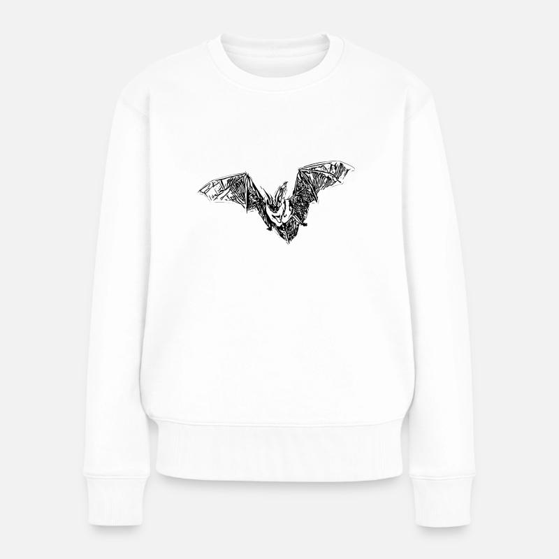 Fledermaus - Frauen Premium Bio Pullover - Weiß