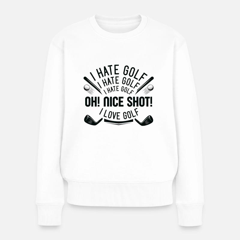 Je déteste le golf - Pull Premium bio Femme - blanc
