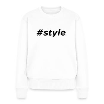 #style - Frauen Premium Bio Pullover - Weiß - Vorne - Julia (174cm)
