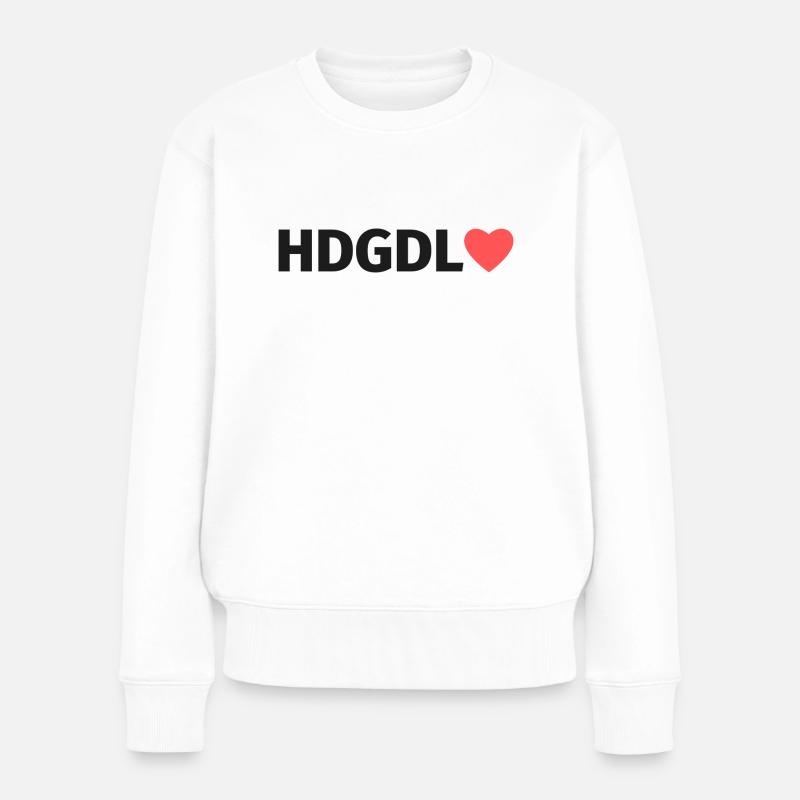 Hab dich ganz doll lieb HDGDL Herz - Frauen Premium Bio Pullover - Weiß