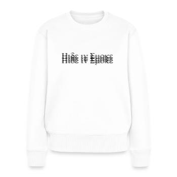 Cacher dans la fumée, police mythologique Glitch Design - Pull Premium bio Femme - blanc - Devant - Julia (174cm)
