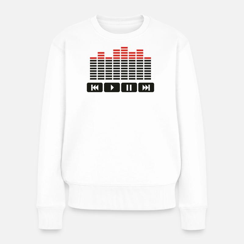 Equalizer audio player dj - Women's Premium Organic Jumper - white