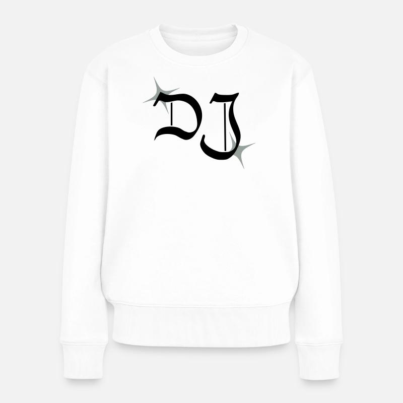 monogramme DJ - Pull Premium bio Femme - blanc