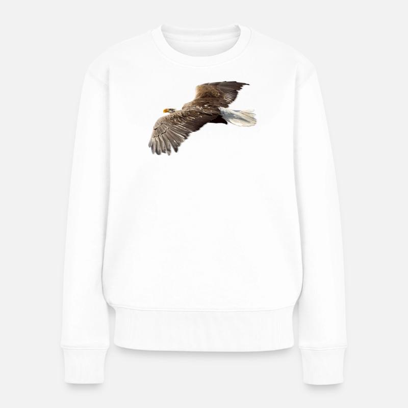 Adler - Frauen Premium Bio Pullover - Weiß
