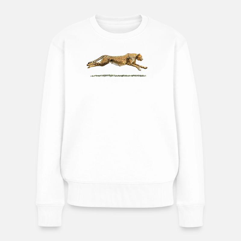 Leopard - Frauen Premium Bio Pullover - Weiß