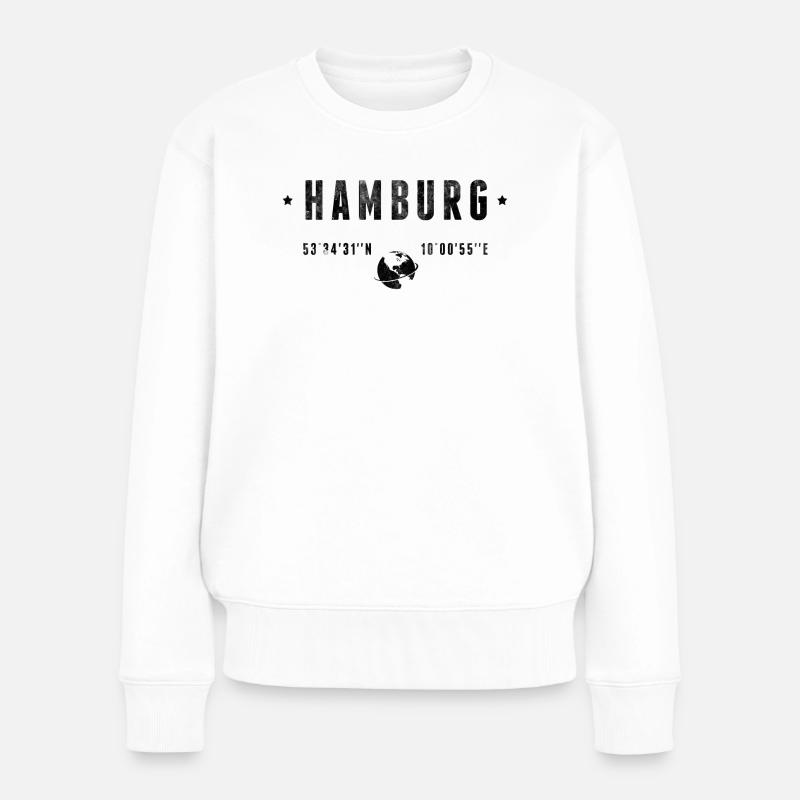 Hamburg - Frauen Premium Bio Pullover - Weiß