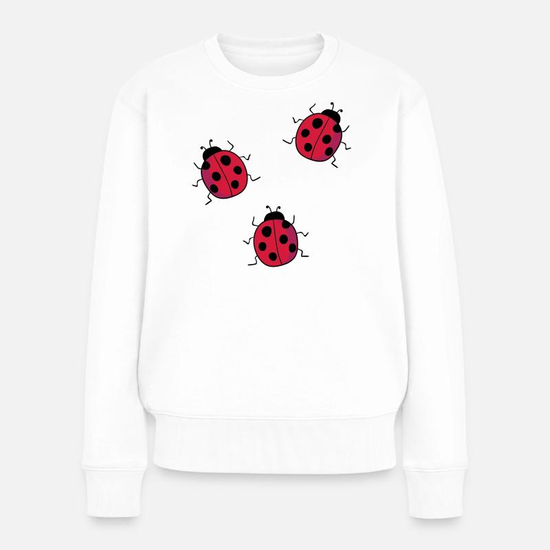 Marienkäfer - Frauen Premium Bio Pullover - Weiß