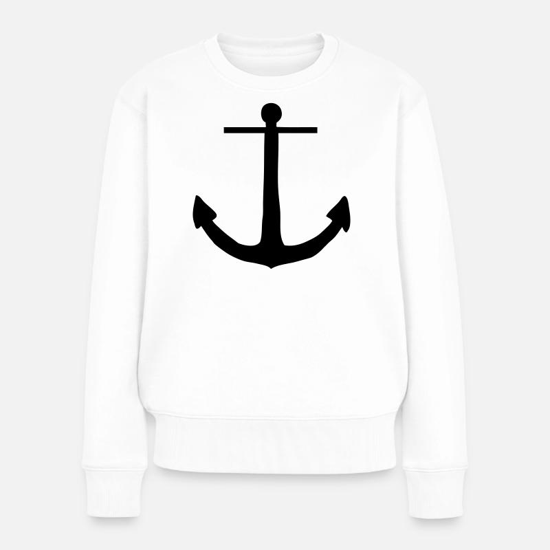 anker - Frauen Premium Bio Pullover - Weiß
