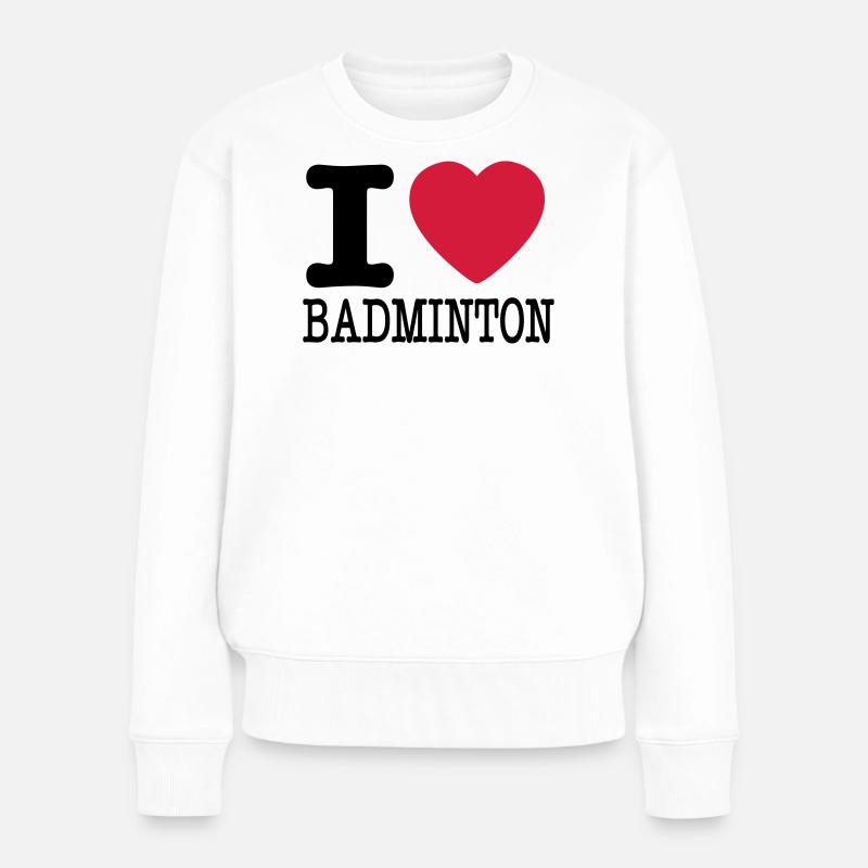 J'aime le badminton - Pull Premium bio Femme - blanc
