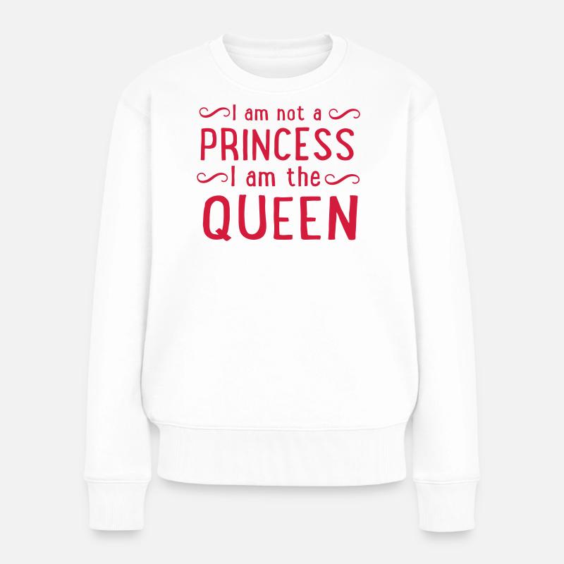 Princess Queen - Frauen Premium Bio Pullover - Weiß
