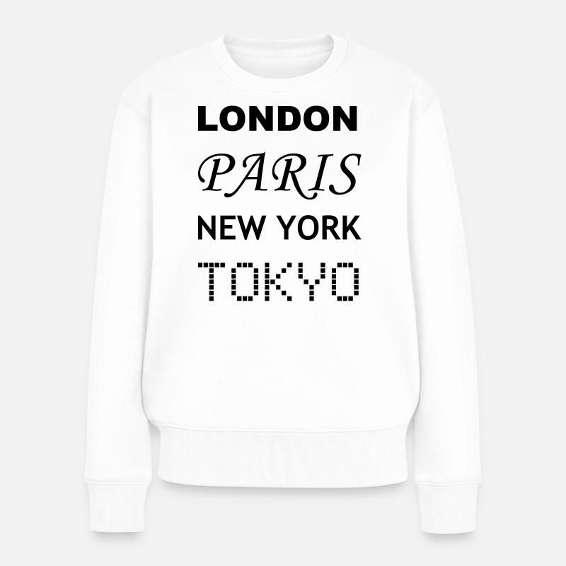London, Paris, New York, Tokio - Frauen Premium Bio Pullover - Weiß