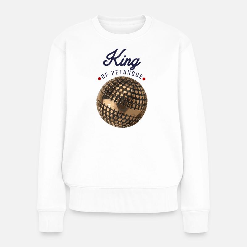 König des Boules - Frauen Premium Bio Pullover - Weiß