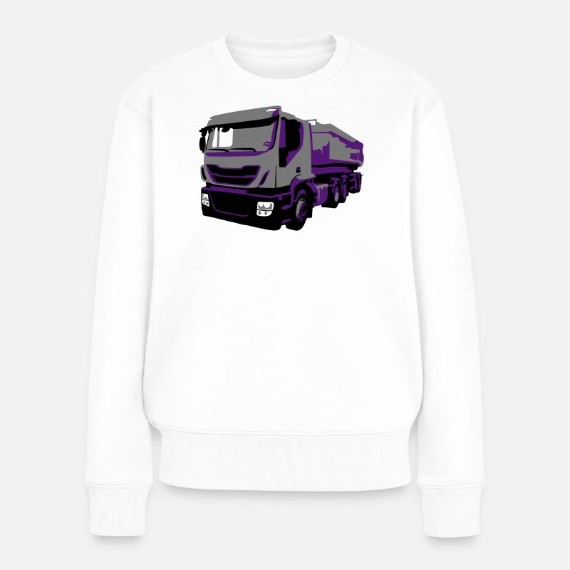 TruckIvecVektor - Frauen Premium Bio Pullover - Weiß