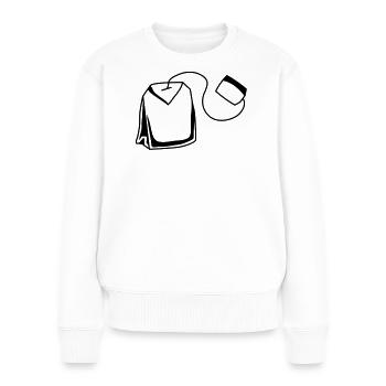un sachet de thé - Pull Premium bio Femme - blanc - Devant - Julia (174cm)
