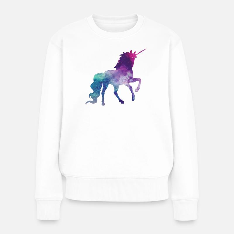 Einhorn - Frauen Premium Bio Pullover - Weiß