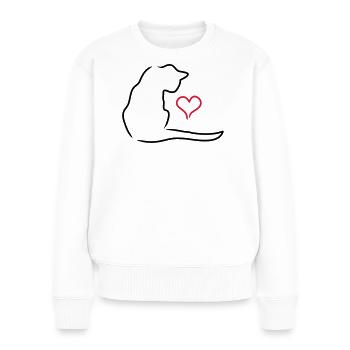 cat - Women's Premium Organic Jumper - white - Front - Julia (174cm)