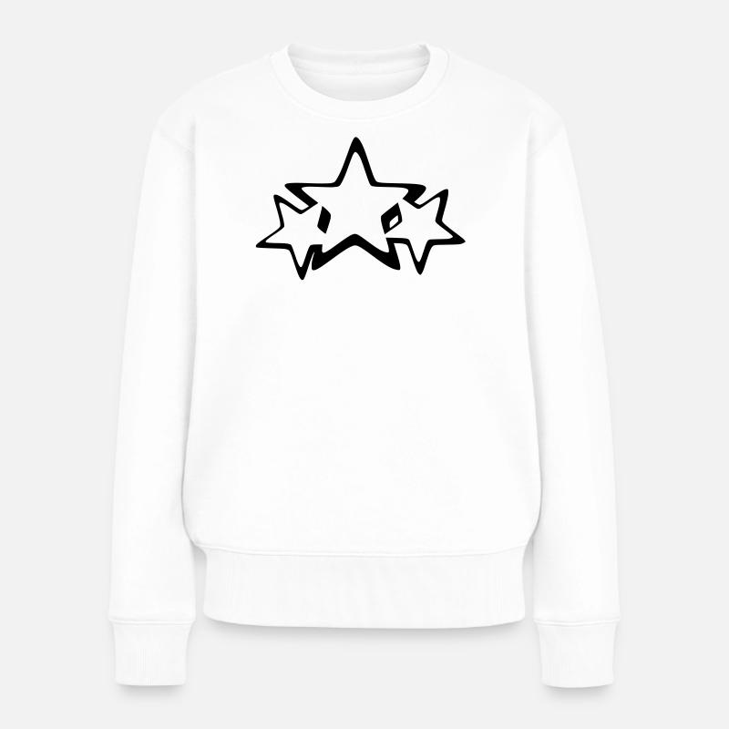 Sterne - Frauen Premium Bio Pullover - Weiß